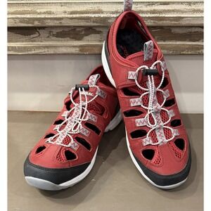 Sebago Cyphon Sea Fisherman Boat Sandal Mens Size 10 Red Nubuck Upper Bungee
